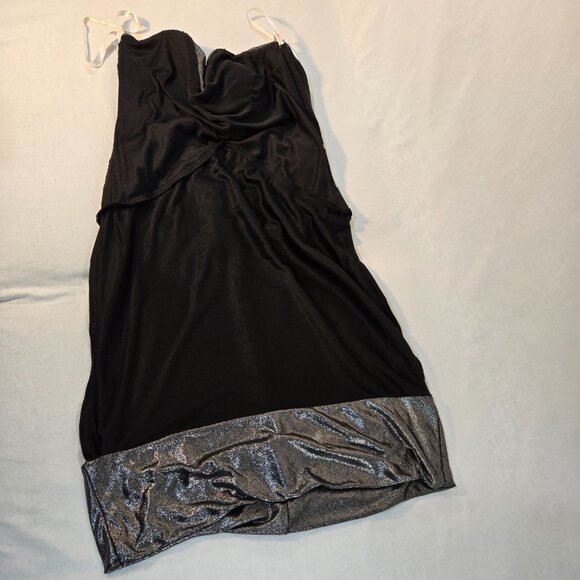 MILANO Silver Metallic Strapless Ruched Ruffled Mini Dress Size XXXL New NO Tag! - Picture 10 of 16